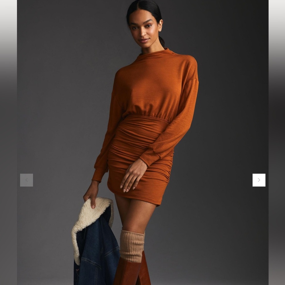 Anthropologie Daily Practice Cozy Ruched Dress in XS